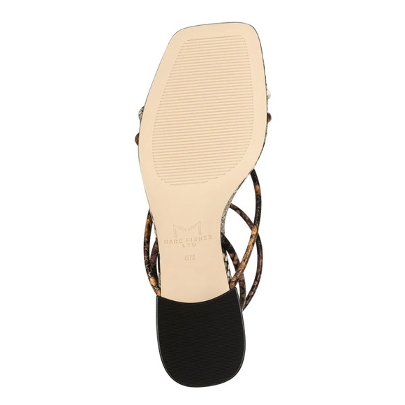 NWB Marc Fisher LTD Jared Sandal Sz 7.5 7 1/2 Naltural Multi Leather $128. - Picture 7 of 8